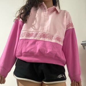 Pink Embroidered Women's Sweater